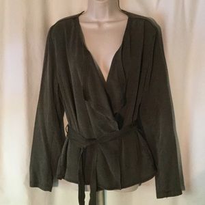 Lucky Brand army green kimono top size Large